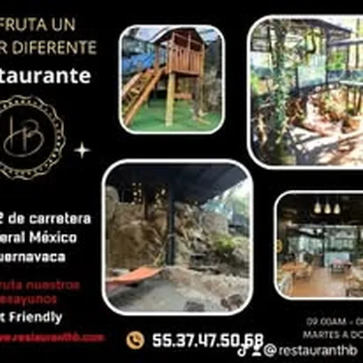 Collage de restaurante y ubicación